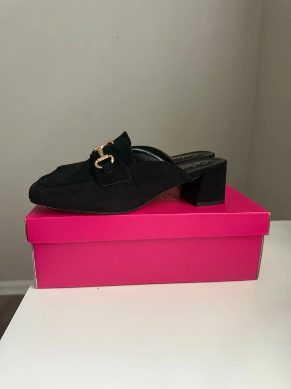 Catherine Malandrino Ollen Black Suede Heeled Mules